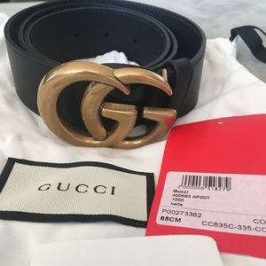 AUTHENTIC GUCCI MARMONT BLACK BELT (NEW)SIZE 85!
